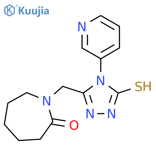 1-{4-(Pyridin-3-yl)-5-sulfanyl-4H-1,2,4-triazol-3-ylmethyl}azepan-2-one structure