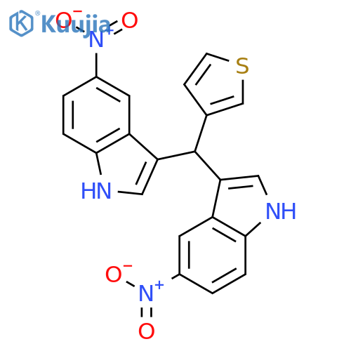 1H-INDOLE, 3,3'-(3-THIENYLMETHYLENE)BIS[5-NITRO- structure