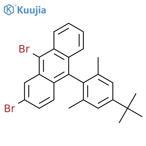 Anthracene, 2,9-dibromo-10-[4-(1,1-dimethylethyl)-2,6-dimethylphenyl]- structure