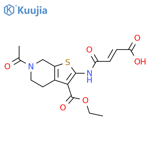 (2E)-3-{6-acetyl-3-(ethoxycarbonyl)-4H,5H,6H,7H-thieno2,3-cpyridin-2-ylcarbamoyl}prop-2-enoic acid structure