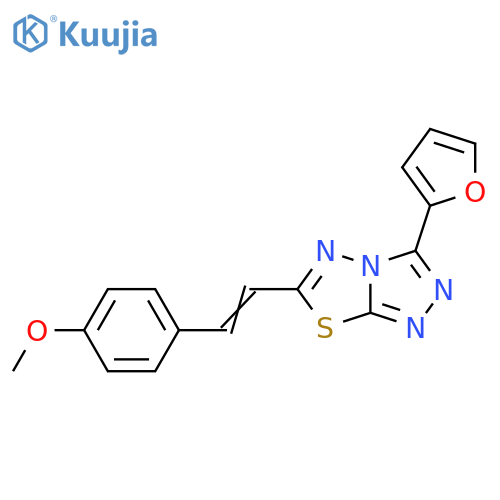 3-(furan-2-yl)-6-(E)-2-(4-methoxyphenyl)ethenyl-1,2,4triazolo3,4-b1,3,4thiadiazole structure