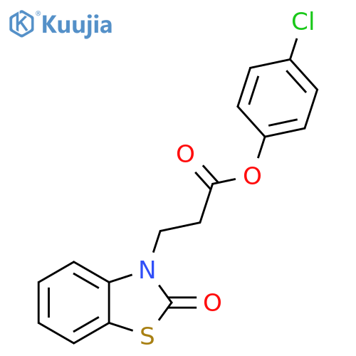 4-chlorophenyl 3-(2-oxo-2,3-dihydro-1,3-benzothiazol-3-yl)propanoate structure