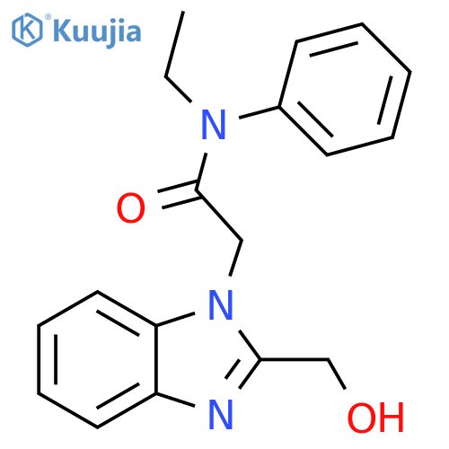 N-ethyl-2-2-(hydroxymethyl)-1H-1,3-benzodiazol-1-yl-N-phenylacetamide structure