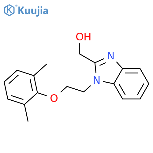 {1-2-(2,6-dimethylphenoxy)ethyl-1H-1,3-benzodiazol-2-yl}methanol structure