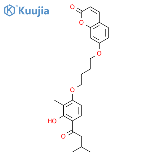 2H-1-Benzopyran-2-one,7-[4-[3-hydroxy-2-methyl-4-(3-methyl-1-oxobutyl)phenoxy]butoxy]- structure