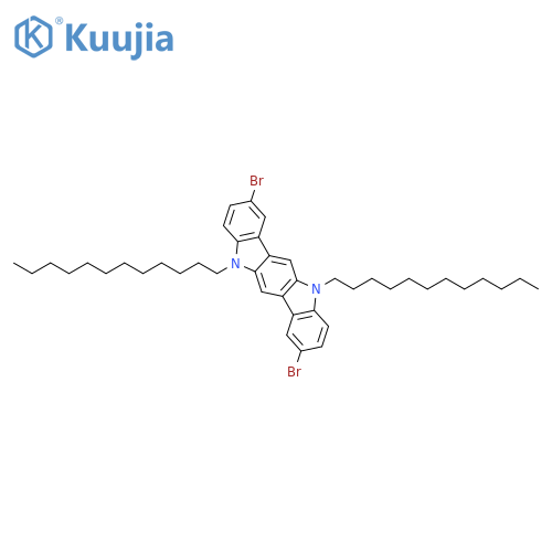 INDOLO[3,2-B]CARBAZOLE, 2,8-DIBROMO-5,11-DIDODECYL-5,11-DIHYDRO- structure
