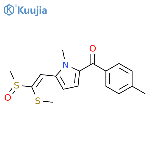 {1-methyl-5-[(E)-2-(methylsulfanyl)-2-(methylsulfinyl)ethenyl]-1H-pyrrol-2-yl}(4-methylphenyl)methanone structure
