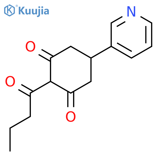 1,3-Cyclohexanedione, 2-(1-oxobutyl)-5-(3-pyridinyl)- structure