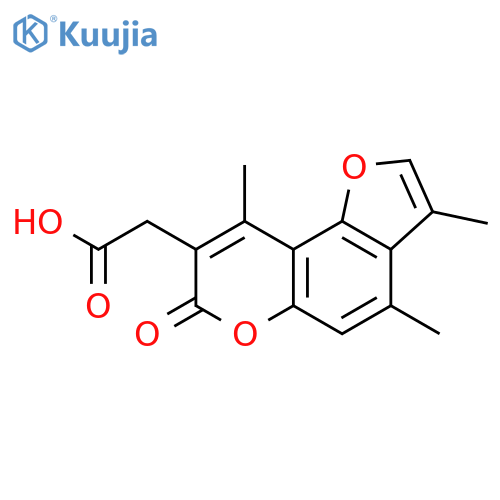 2-(3,4,9-trimethyl-7-oxofuro[2,3-f]chromen-8-yl)acetic acid structure
