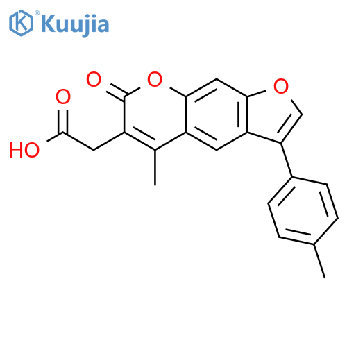 (5-Methyl-7-oxo-3-p-tolyl-7H-furo[3,2-g]chromen-6-yl)-acetic acid structure