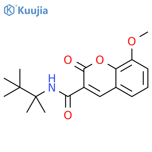 8-methoxy-2-oxo-N-(2,3,3-trimethylbutan-2-yl)-2H-chromene-3-carboxamide structure
