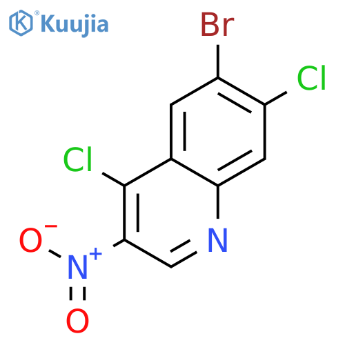 6-bromo-4,7-dichloro-3-nitro-quinoline structure