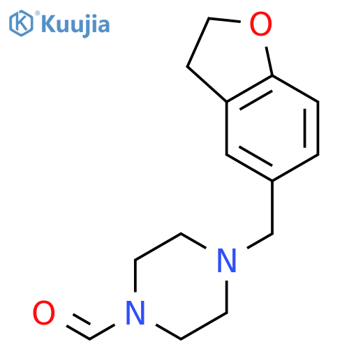 4-[(2,3-dihydro-5-benzofuranyl)methyl]piperazine-1-carbaldehyde structure