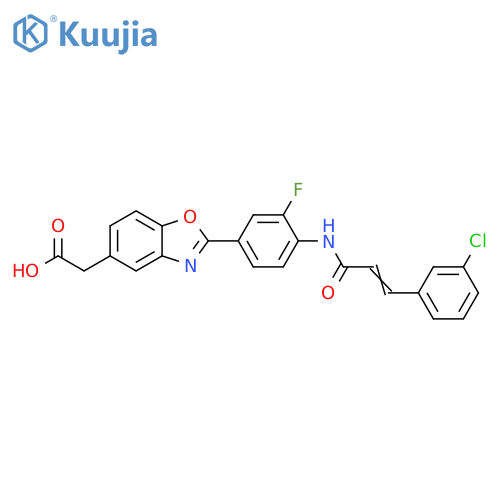 5-Benzoxazoleacetic acid,2-[4-[[3-(3-chlorophenyl)-1-oxo-2-propenyl]amino]-3-fluorophenyl]- structure