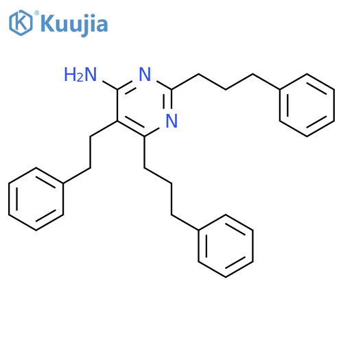 4-PYRIMIDINAMINE, 5-(2-PHENYLETHYL)-2,6-BIS(3-PHENYLPROPYL)- structure