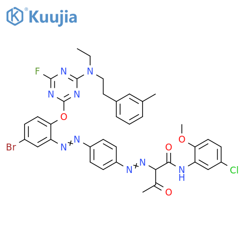 Butanamide,2-[[4-[[5-bromo-2-[[4-[ethyl[2-(3-methylphenyl)ethyl]amino]-6-fluoro-1,3,5-triazin-2-yl]oxy]phenyl]azo]phenyl]azo]-N-(5-chloro-2-methoxyphenyl)-3-oxo- structure