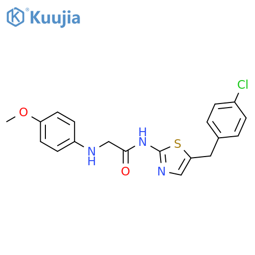 N-{5-(4-chlorophenyl)methyl-1,3-thiazol-2-yl}-2-(4-methoxyphenyl)aminoacetamide structure