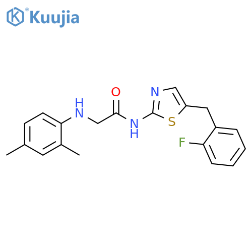 2-(2,4-dimethylphenyl)amino-N-{5-(2-fluorophenyl)methyl-1,3-thiazol-2-yl}acetamide structure