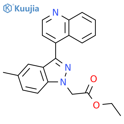 1H-INDAZOLE-1-ACETIC ACID, 5-METHYL-3-(4-QUINOLINYL)-, ETHYL ESTER structure
