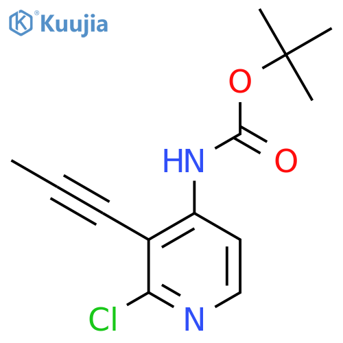 Tert-butyl (2-chloro-3-prop-1-yn-1-ylpyridin-4-yl)carbamate structure