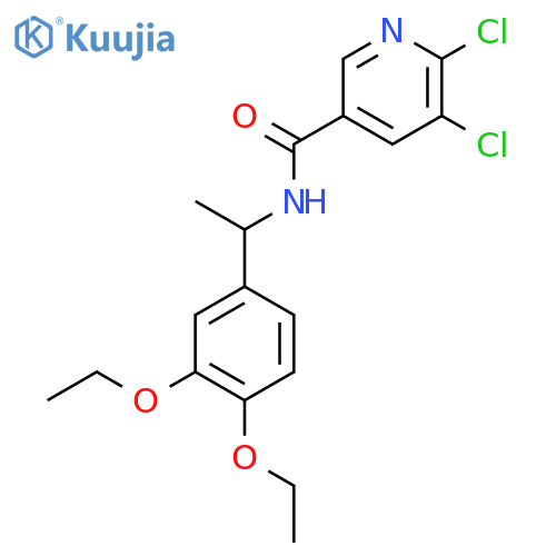 5,6-dichloro-N-[1-(3,4-diethoxyphenyl)ethyl]pyridine-3-carboxamide structure