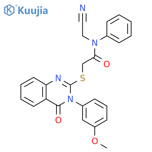 N-(Cyanomethyl)-2-((3-(3-methoxyphenyl)-4-oxo-3,4-dihydroquinazolin-2-yl)thio)-N-phenylacetamide structure