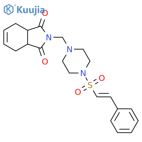 2-{[4-(2-phenylethenesulfonyl)piperazin-1-yl]methyl}-2,3,3a,4,7,7a-hexahydro-1H-isoindole-1,3-dione structure