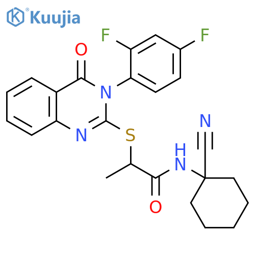 N-(1-Cyanocyclohexyl)-2-[[3-(2,4-difluorophenyl)-3,4-dihydro-4-oxo-2-quinazolinyl]thio]propanamide structure