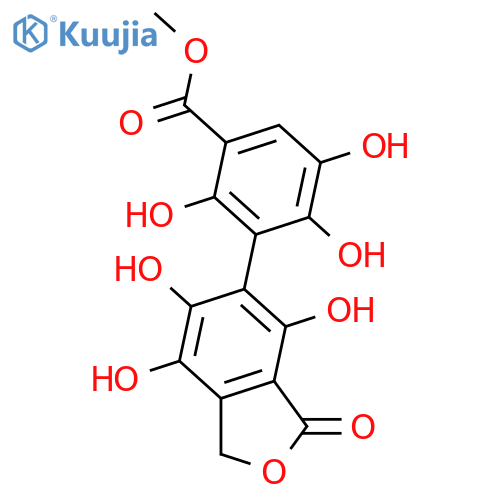 3-(1,3-Dihydro-4,6,7-trihydroxy-3-oxo-5-isobenzofuranyl)-2,4,5-trihydroxybenzoic acid; Me ester structure