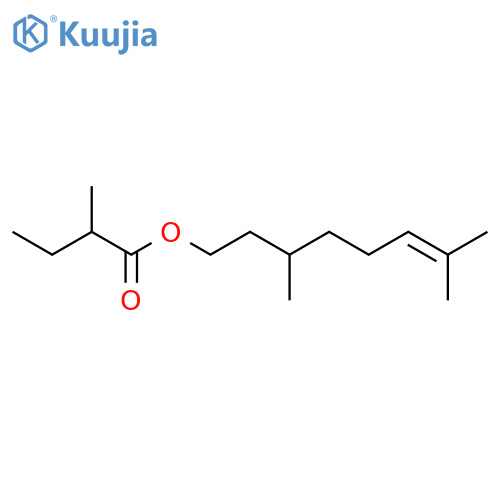 Butanoic acid,2-methyl-, 3,7-dimethyl-6-octen-1-yl ester structure