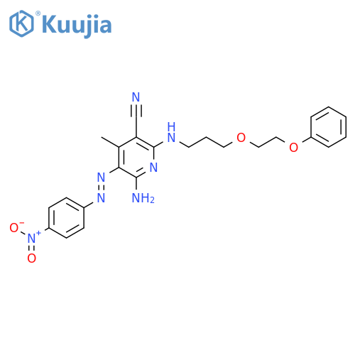 6-amino-4-methyl-5-[(4-nitrophenyl)azo]-2-[[3-(2-phenoxyethoxy)propyl]amino]nicotinonitrile structure