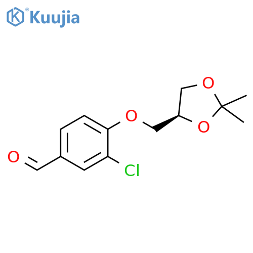 Benzaldehyde, 3-chloro-4-[[(4S)-2,2-dimethyl-1,3-dioxolan-4-yl]methoxy]- structure