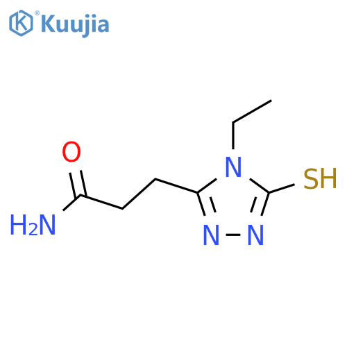 3-(4-ethyl-5-sulfanyl-4H-1,2,4-triazol-3-yl)propanamide structure