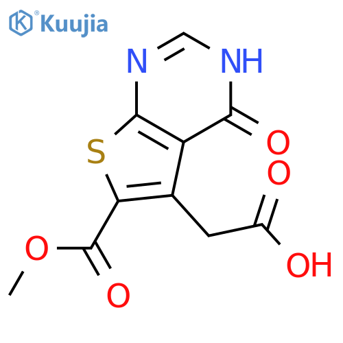 2-[6-(methoxycarbonyl)-4-oxo-3H,4H-thieno[2,3-d]pyrimidin-5-yl]acetic acid structure