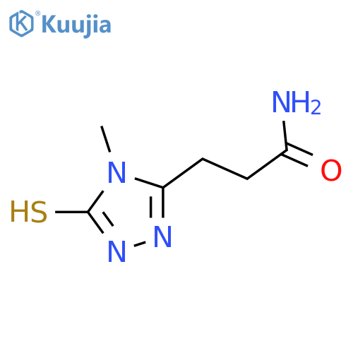 3-(4-methyl-5-sulfanyl-4H-1,2,4-triazol-3-yl)propanamide structure