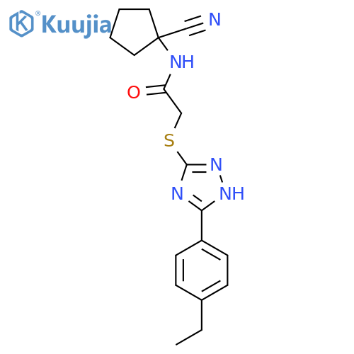 N-(1-Cyanocyclopentyl)-2-((5-(4-ethylphenyl)-4H-1,2,4-triazol-3-yl)thio)acetamide structure