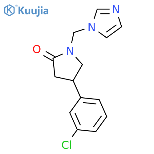 2-PYRROLIDINONE, 4-(3-CHLOROPHENYL)-1-(1H-IMIDAZOL-1-YLMETHYL)- structure