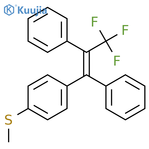 BENZENE, 1-(METHYLTHIO)-4-[(1E)-3,3,3-TRIFLUORO-1,2-DIPHENYL-1-PROPENYL]- structure