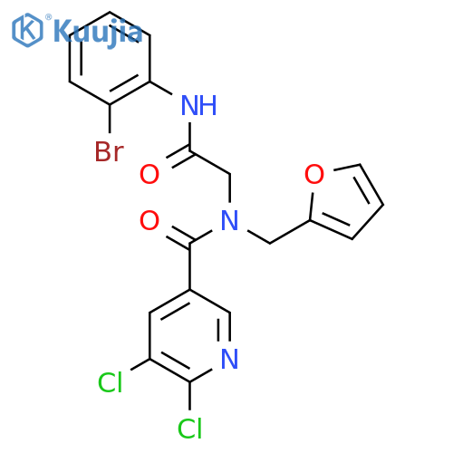 N-(2-bromophenyl)-2-[1-(5,6-dichloropyridin-3-yl)-N-[(furan-2-yl)methyl]formamido]acetamide structure