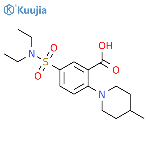 5-(diethylsulfamoyl)-2-(4-methylpiperidin-1-yl)benzoic acid structure