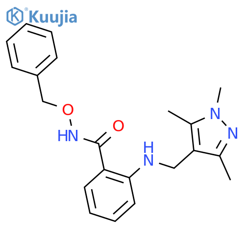 N-(Benzyloxy)-2-(((1,3,5-trimethyl-1H-pyrazol-4-yl)methyl)amino)benzamide structure