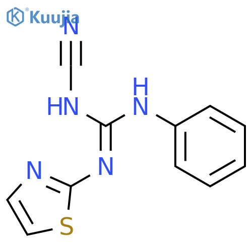 Guanidine, N-cyano-N'-phenyl-N''-2-thiazolyl- structure