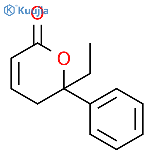 2H-Pyran-2-one, 6-ethyl-5,6-dihydro-6-phenyl-, (6R)- structure