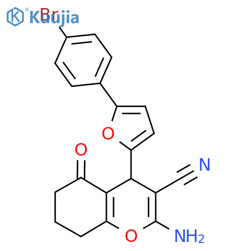 2-amino-4-5-(4-bromophenyl)furan-2-yl-5-oxo-5,6,7,8-tetrahydro-4H-chromene-3-carbonitrile structure