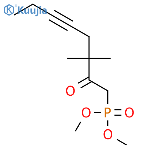 Phosphonic acid, (3,3-dimethyl-2-oxo-5-octynyl)-, dimethyl ester structure