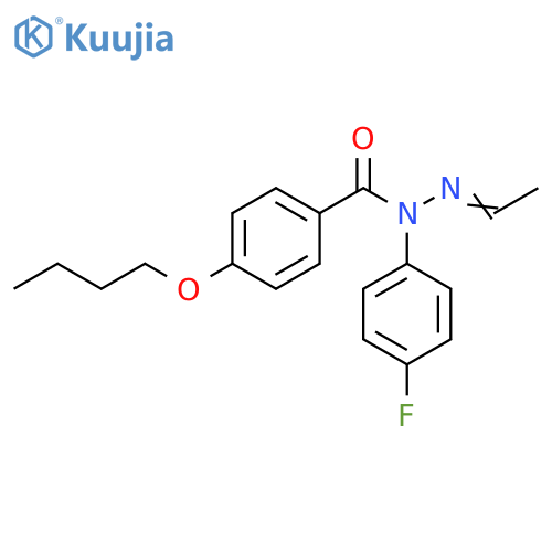 Benzoic acid, 4-methoxy-, ethylidene(4-fluorophenyl)hydrazide structure