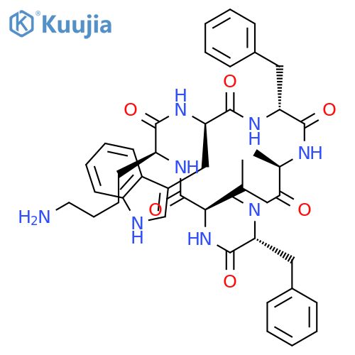 Cyclo(D-alanyl-N-methyl-D-phenylalanyl-D-valyl-L-lysyl-D-tryptophyl-D-phenylalanyl) structure