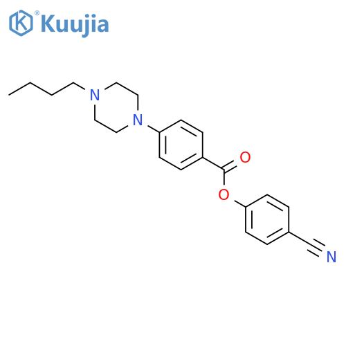 Benzoic acid, 4-(4-butyl-1-piperazinyl)-, 4-cyanophenyl ester structure