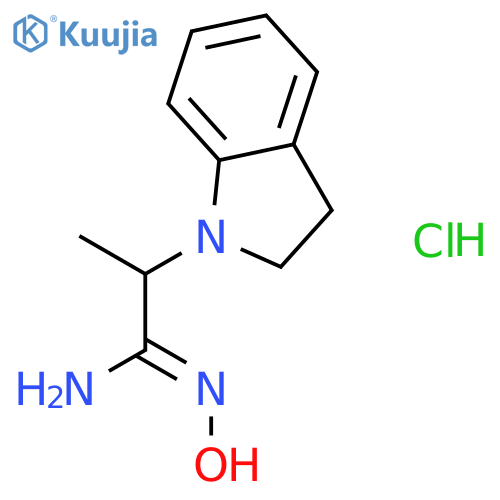 (1Z)-2-(2,3-dihydro-1H-indol-1-yl)-N'-hydroxypropanimidamide hydrochloride (1:1) structure