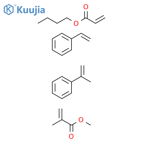 2-Propenoic acid, 2-methyl-, methyl ester, polymer with butyl 2-propenoate, ethenylbenzene and (1-methylethenyl)benzene structure